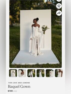 For Love And Lemons White Off-Shoulder Layered Gown